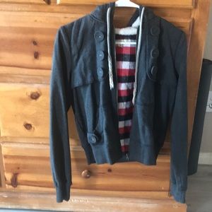 Grey plaid lined jacket